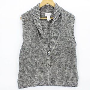 Draper’s & Damon’s Petite Women's Casual Outdoor Gray Sleeveless Knit Vest PL